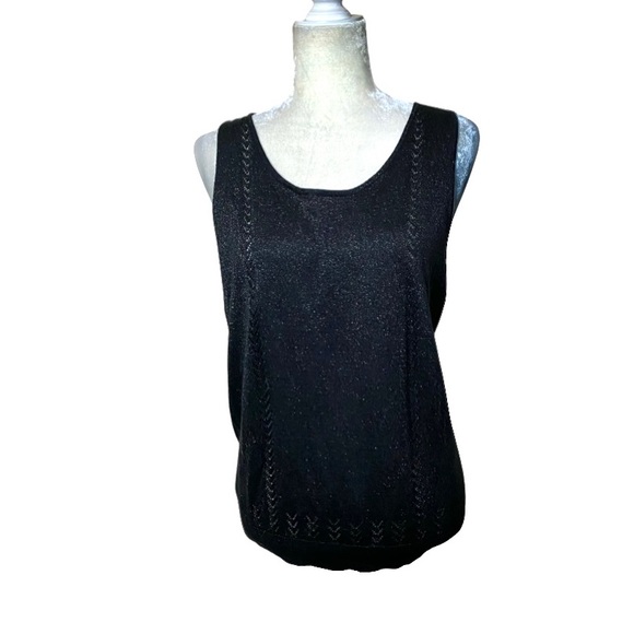 Lane Bryant Size 14/16 Black Shimmer Sleeveless Knit Sweater Tank Top NEW - Picture 1 of 9